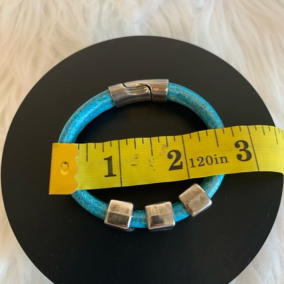 Silver and Blue Women's Bracelet - Picture 4 of 4